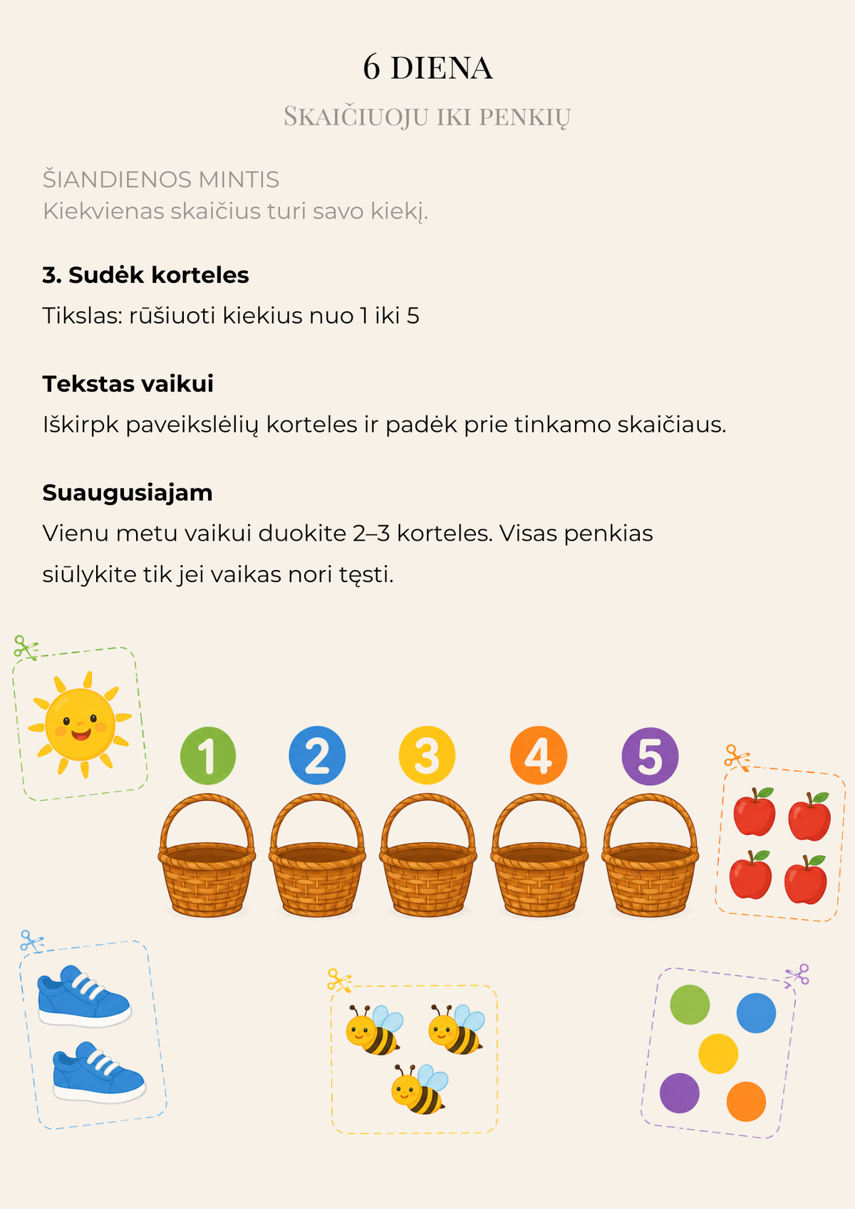 Mano pirmosios užduotėlės – 10 dienų žaismingų veiklų planas