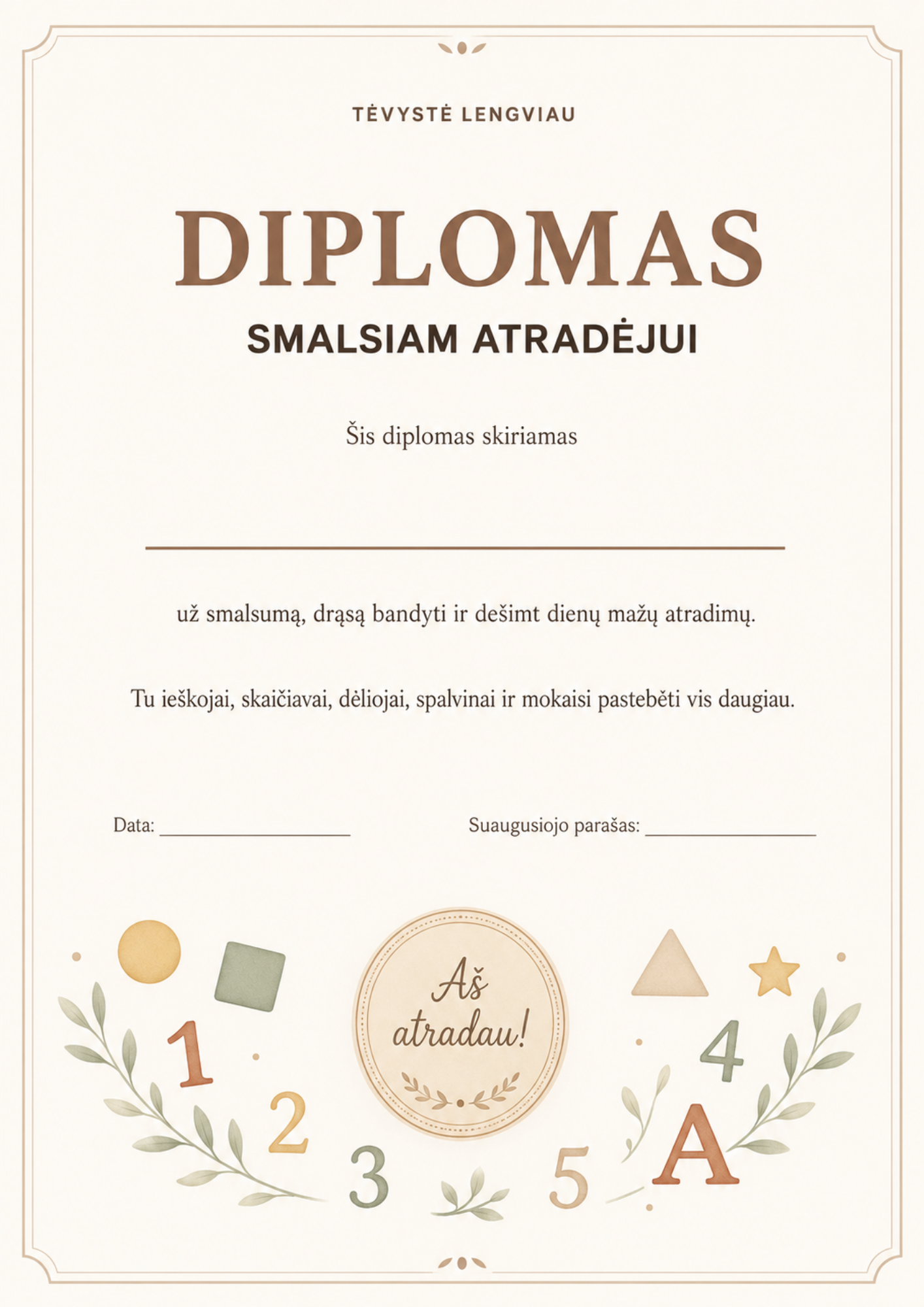 Mano pirmosios užduotėlės – 10 dienų žaismingų veiklų planas